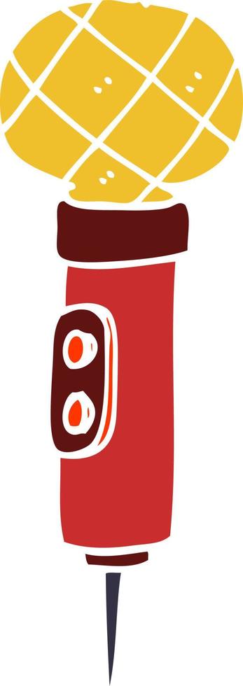 cartoon doodle gold microphone vector