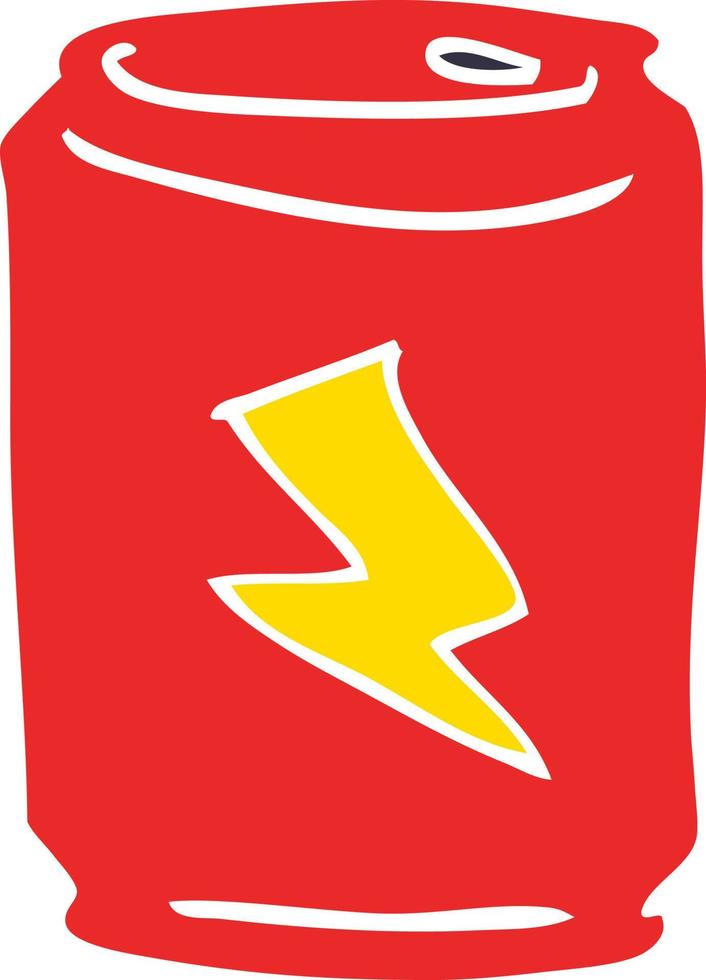 cartoon doodle of a can of energy drink vector