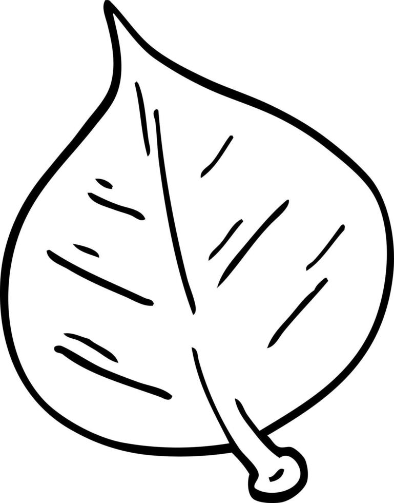 line drawing cartoon leaf vector