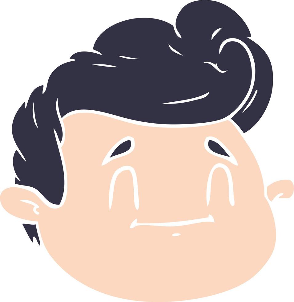 cara masculina de dibujos animados de estilo de color plano vector