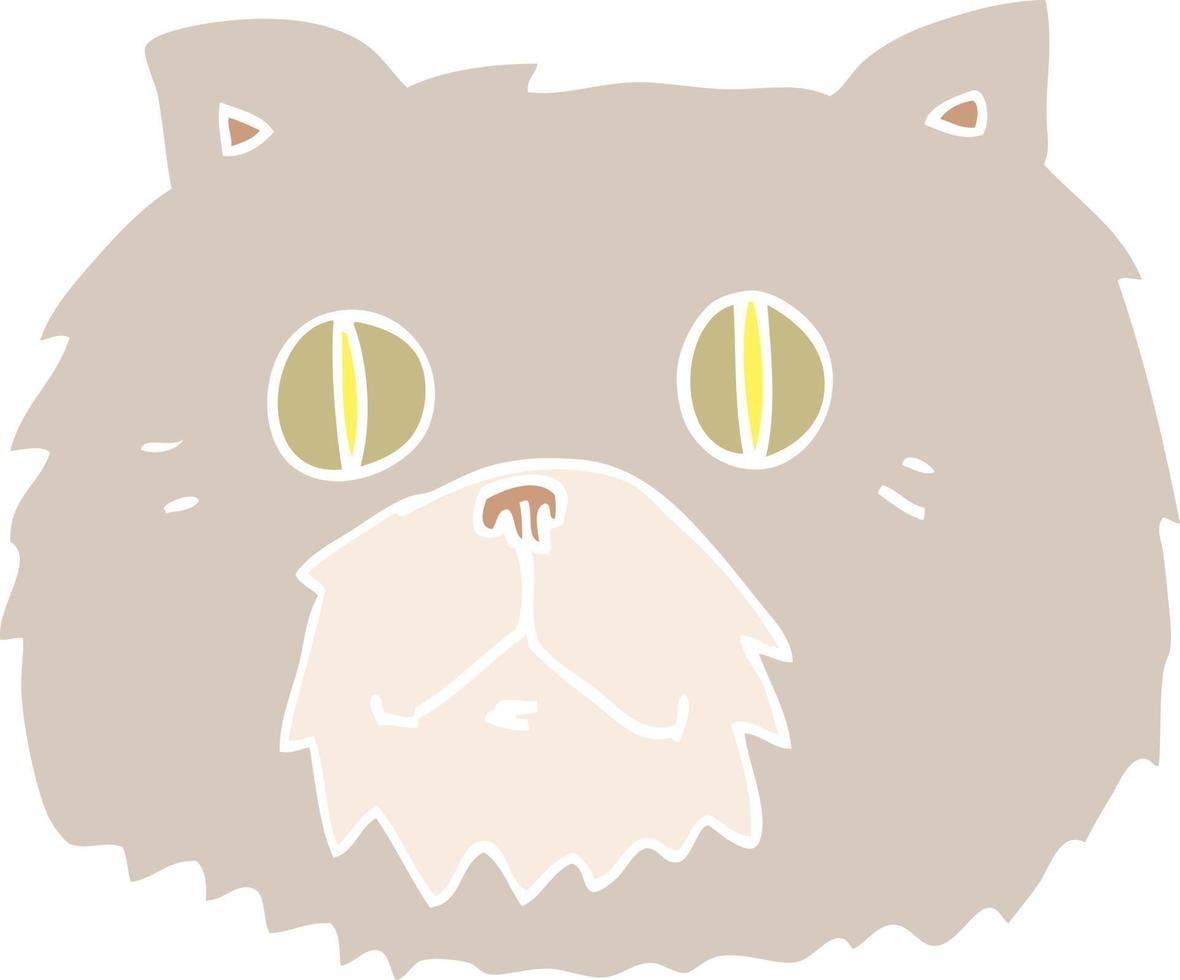 cara de gato de dibujos animados de estilo de color plano vector