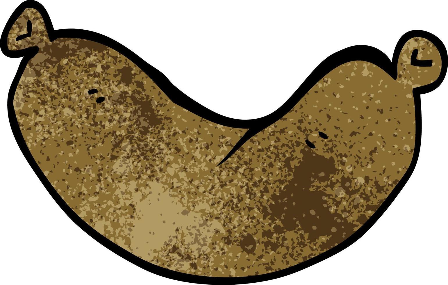 cartoon doodle of a sausage vector