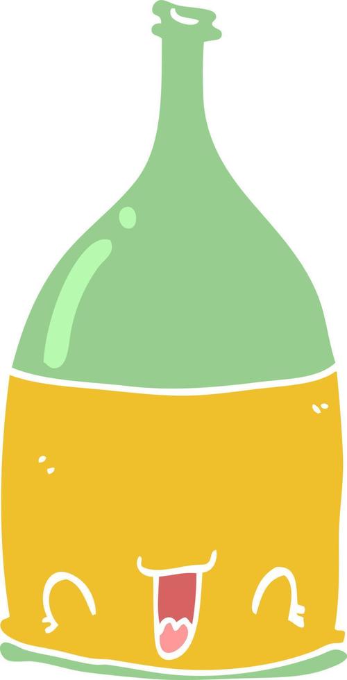 flat color style cartoon wine bottle vector