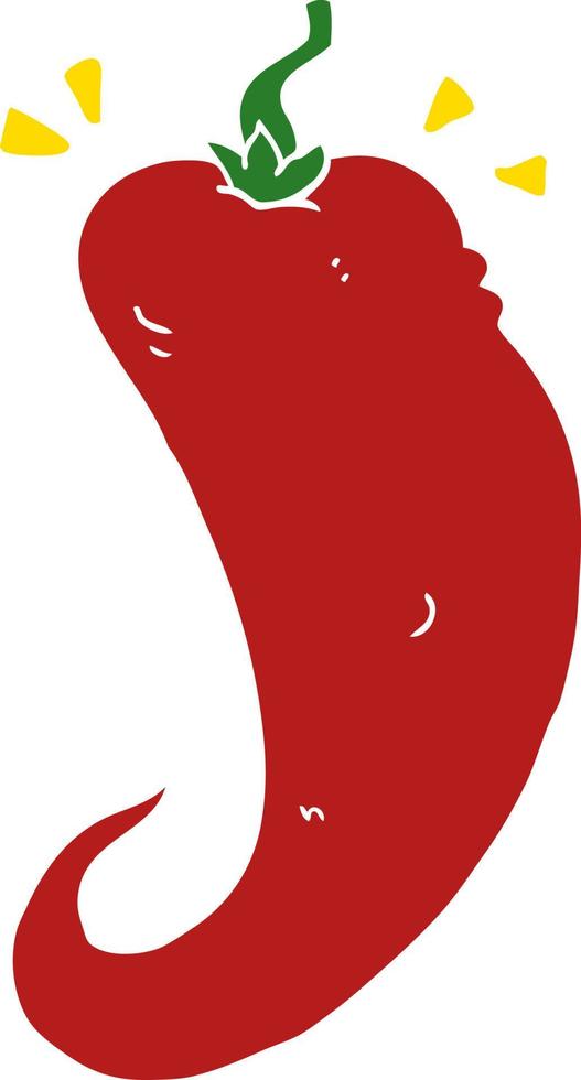 flat color style cartoon chili pepper vector