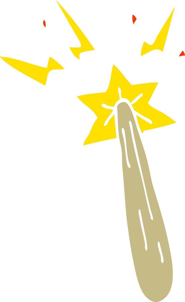 cartoon doodle magic wand vector