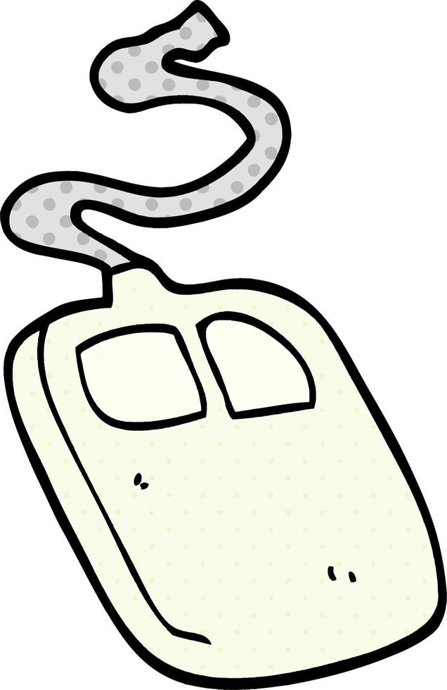 cartoon doodle old computer mouse vector