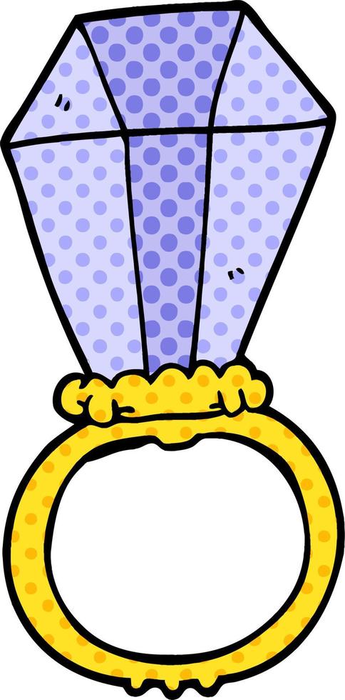 cartoon doodle engagment ring vector