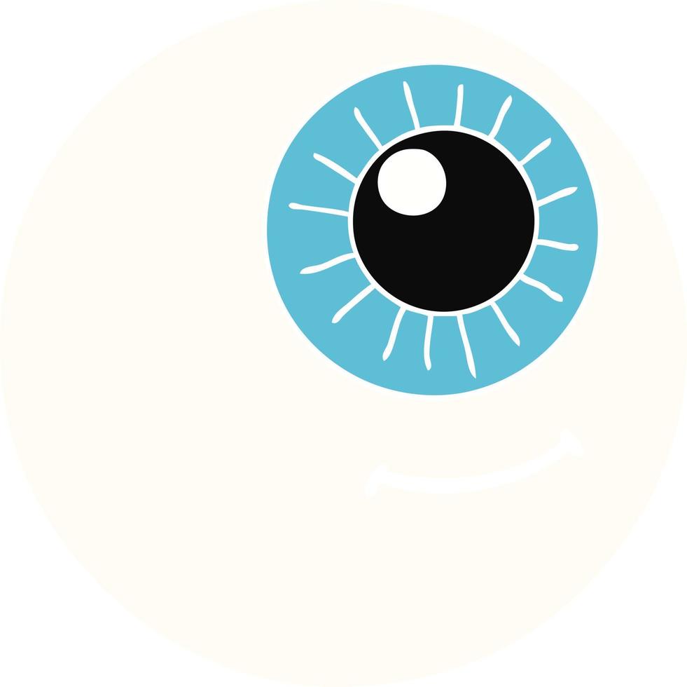 flat color style cartoon eyeball vector