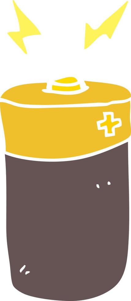 flat color style cartoon battery vector