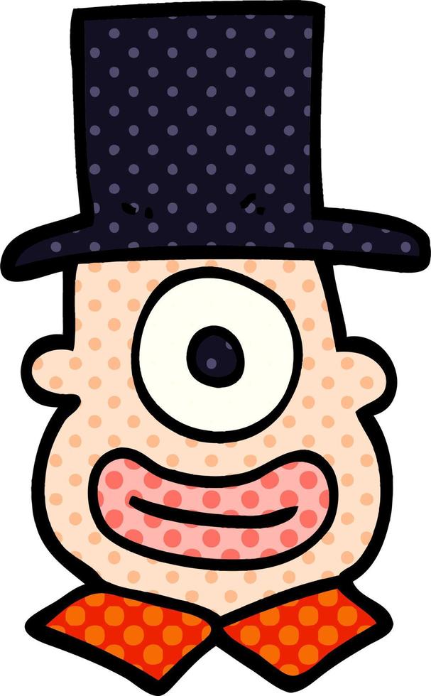caricatura, garabato, cyclops, en, sombrero de copa vector