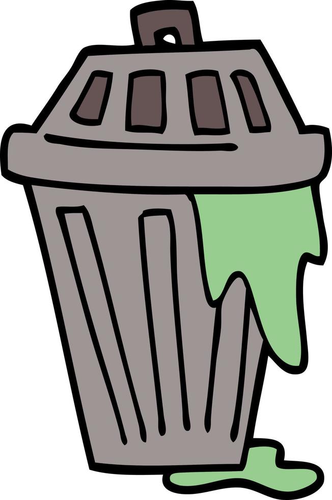 cartoon doodle waste bin vector