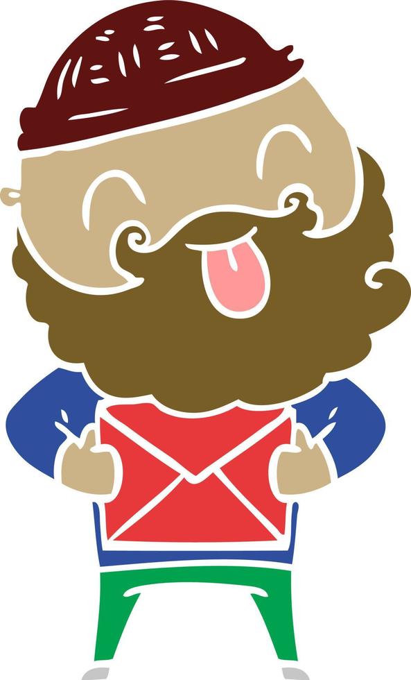 hombre con barba sacando la lengua vector