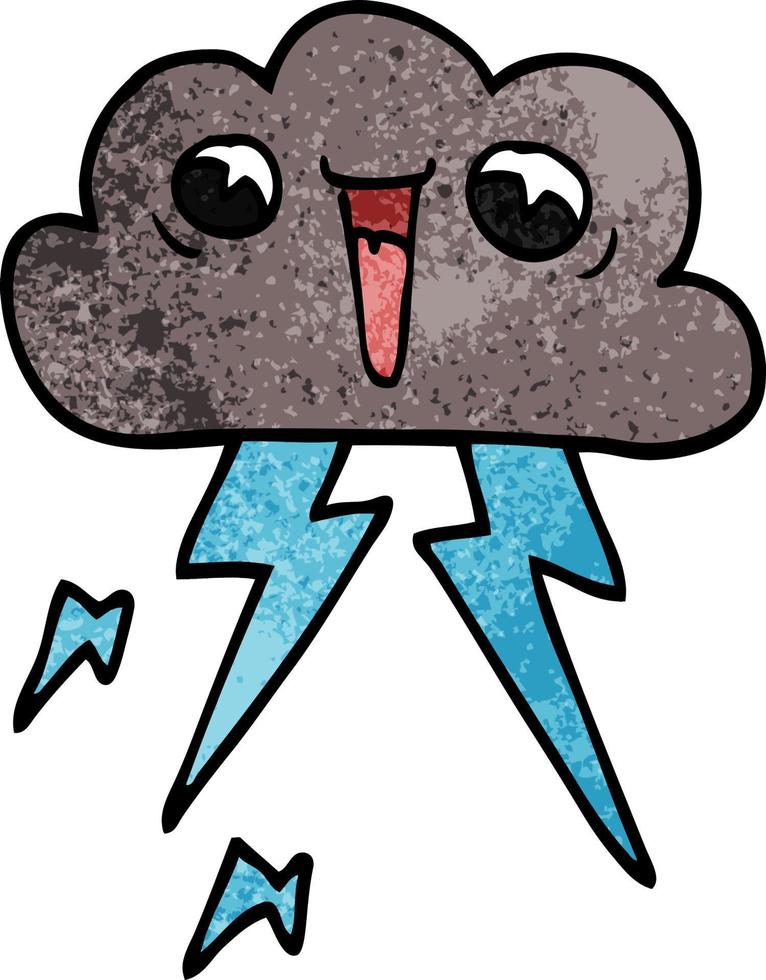 cartoon doodle lightening cloud vector