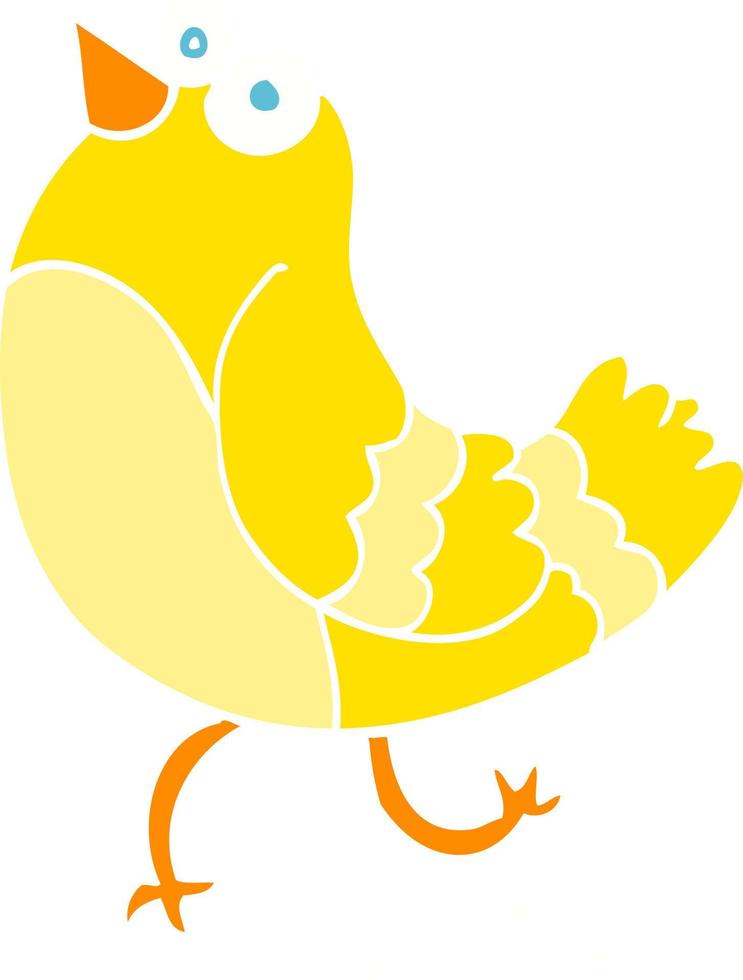 flat color illustration of a cartoon bird vector