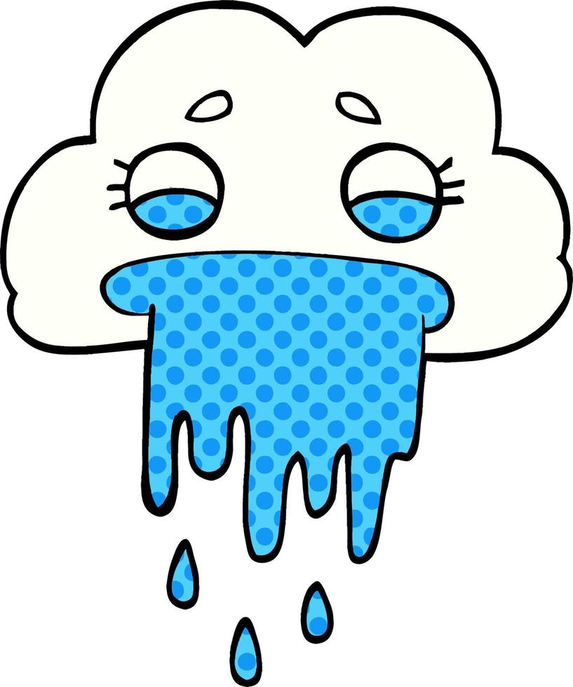 cartoon doodle rain cloud vector