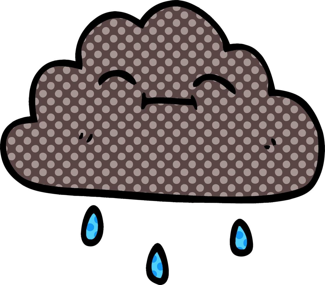 cartoon doodle happy rain cloud vector