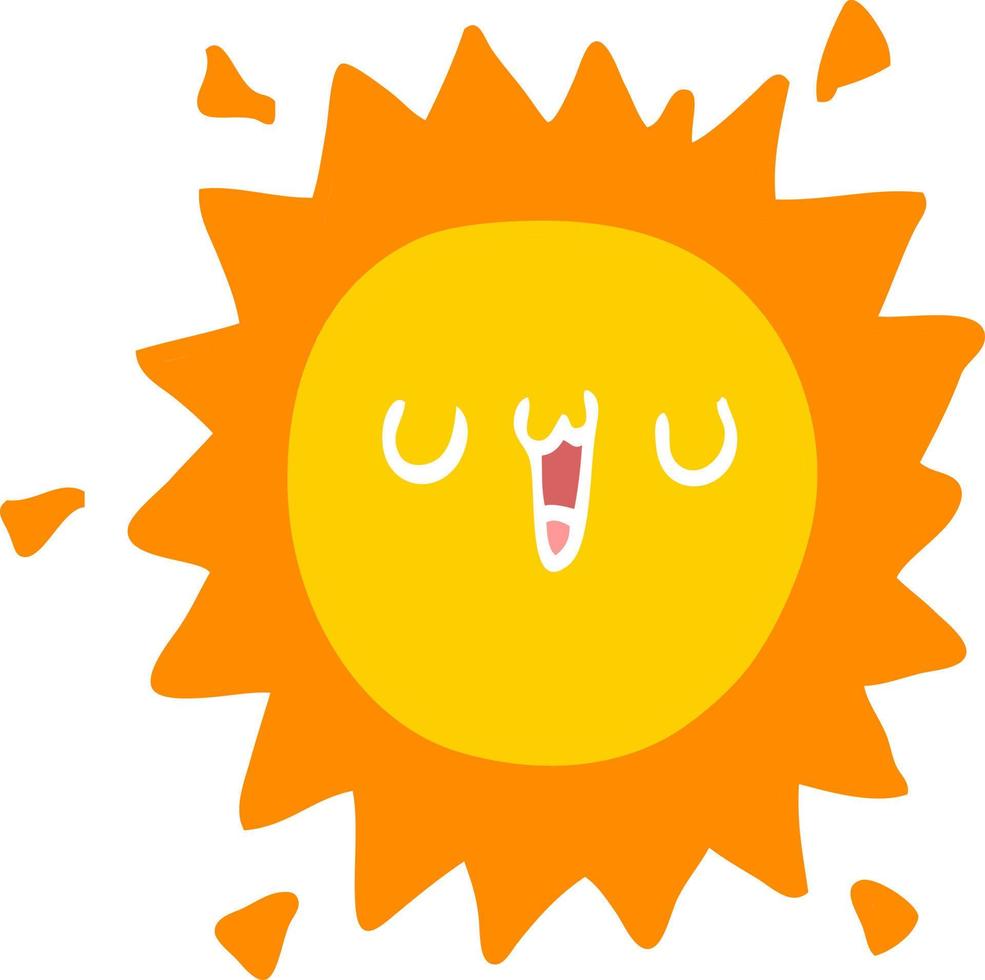 flat color style cartoon sun vector