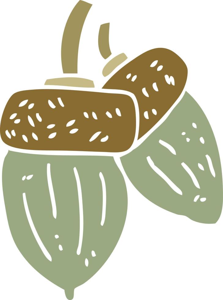 cartoon doodle acorn vector