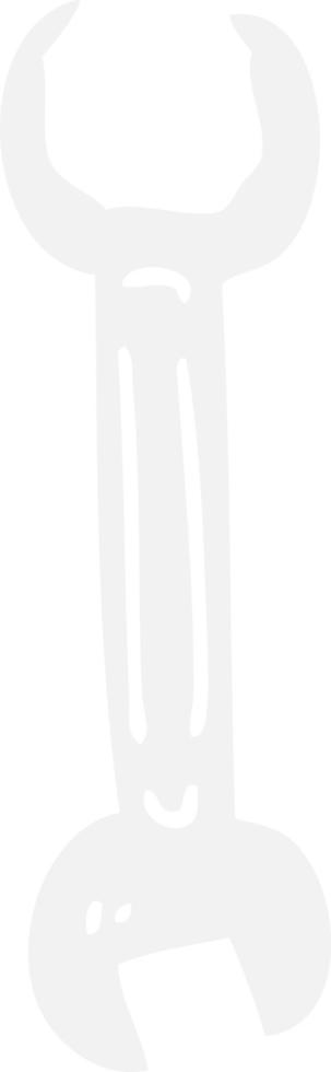 flat color illustration of a cartoon spanner vector