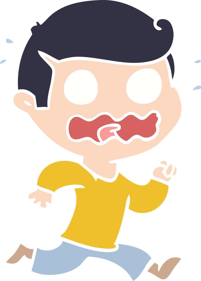 flat color style cartoon man totally stressed out vector