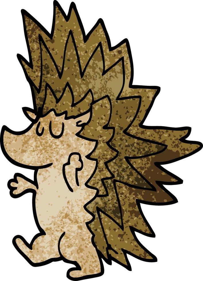 cartoon doodle spiky hedgehog vector