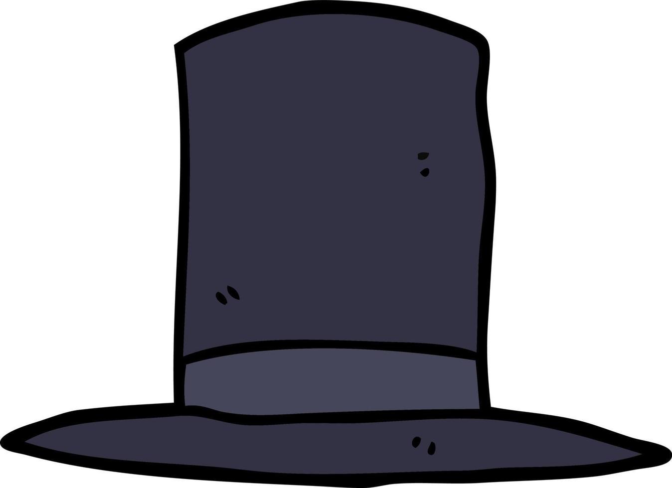 cartoon doodle top hat vector