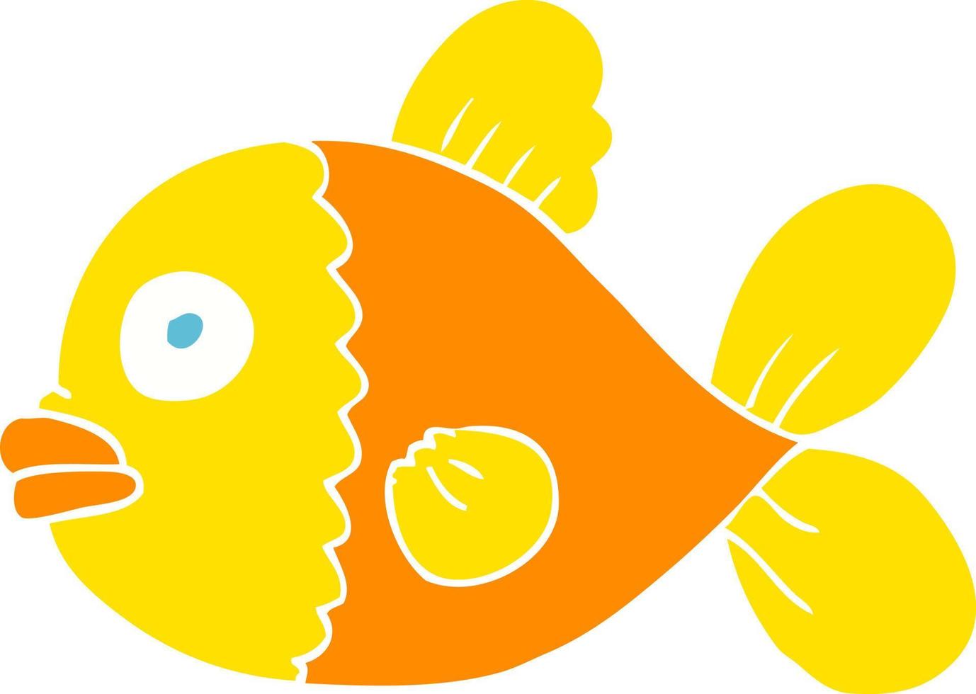 flat color illustration of a cartoon fish vector