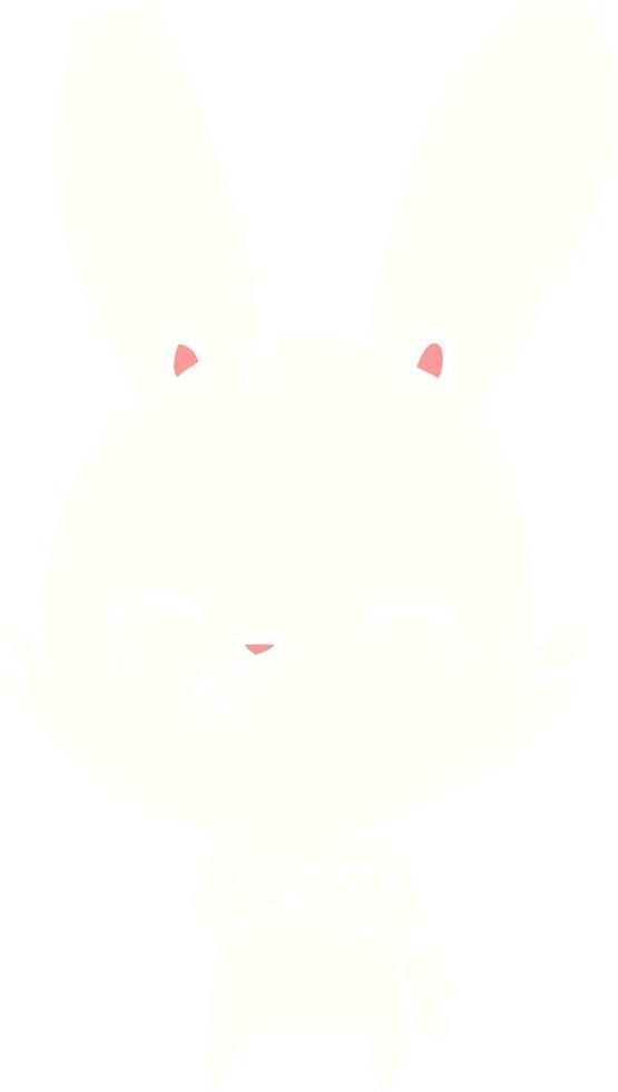 curious bunny flat color style cartoon vector