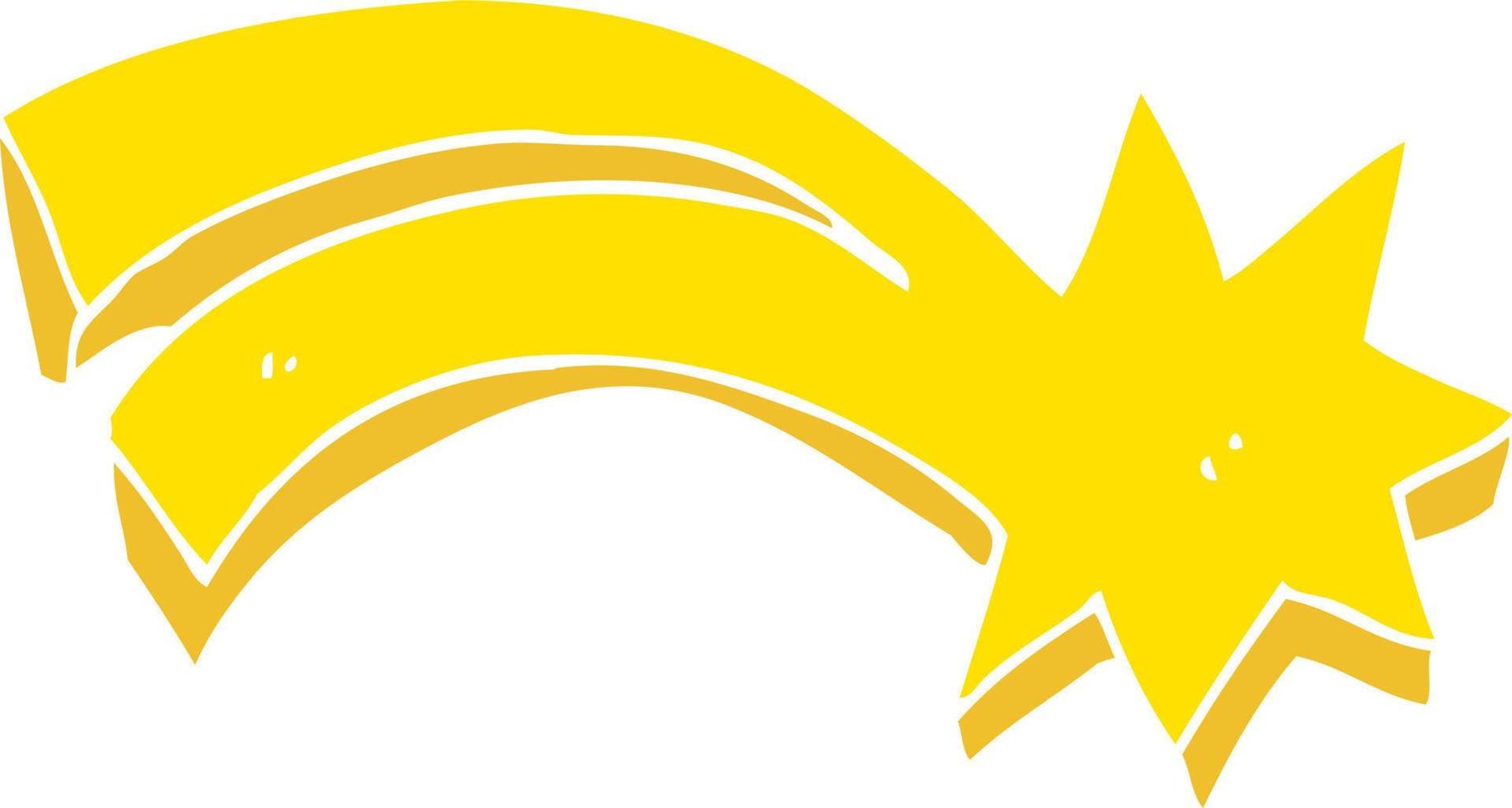 flat color illustration of a cartoon decorative shooting star vector