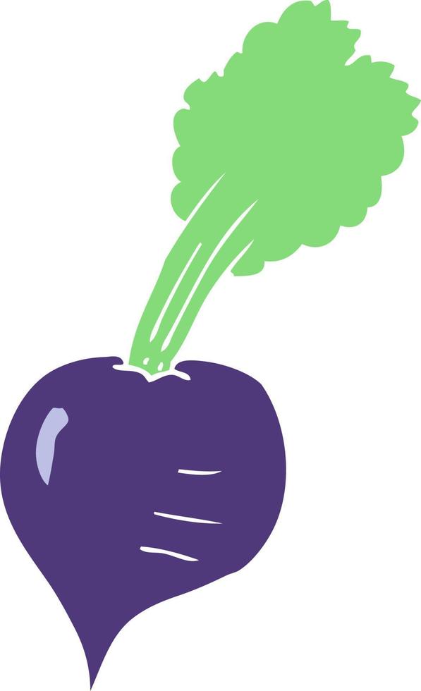 flat color illustration of a cartoon beetroot vector