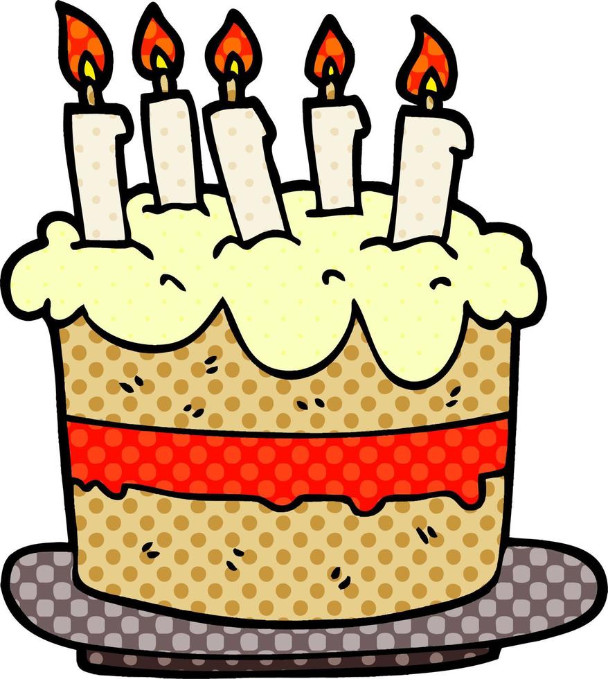 cartoon doodle birthday cake vector