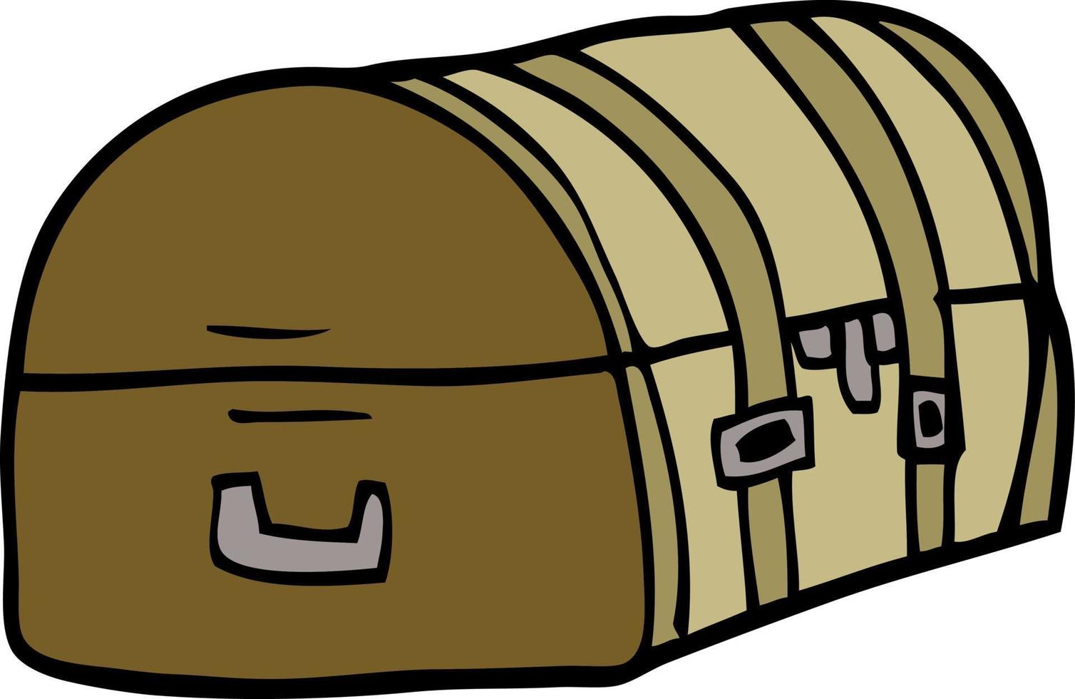 cartoon doodle travel chest vector