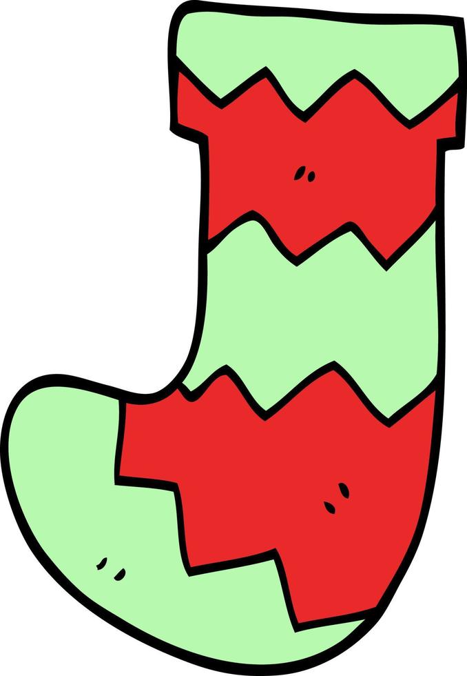 cartoon doodle christmas stocking vector