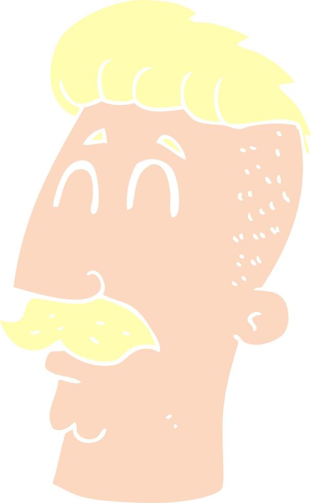 ilustración de color plano de un hombre de dibujos animados con corte de pelo hipster vector