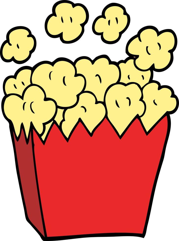 cartoon doodle cinema popcorn vector