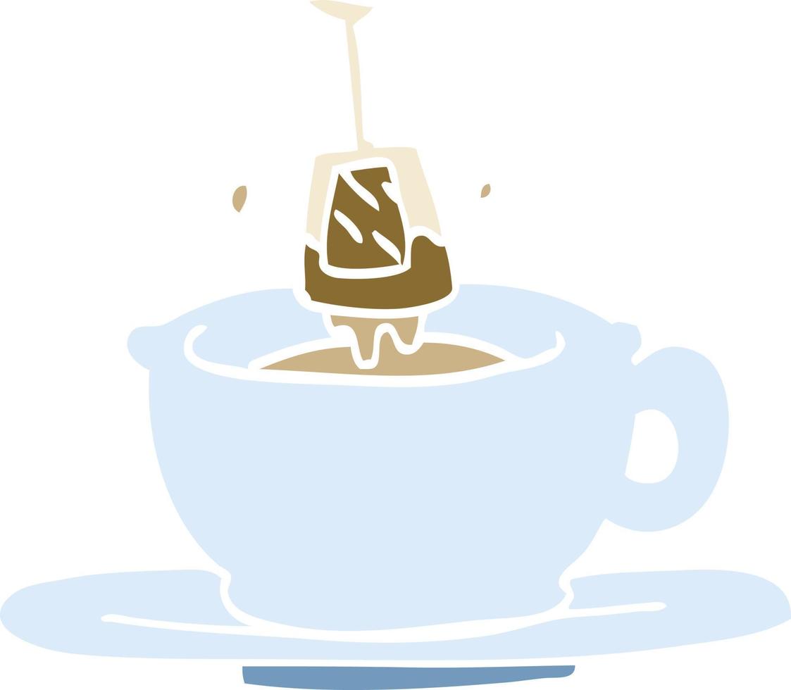 cartoon doodle cup of tea vector