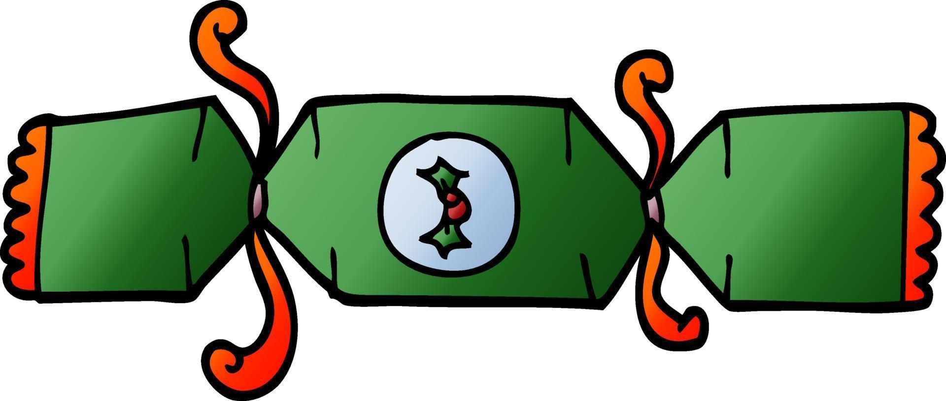 cartoon doodle christmas cracker vector
