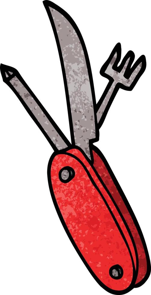 cartoon doodle pen knife vector