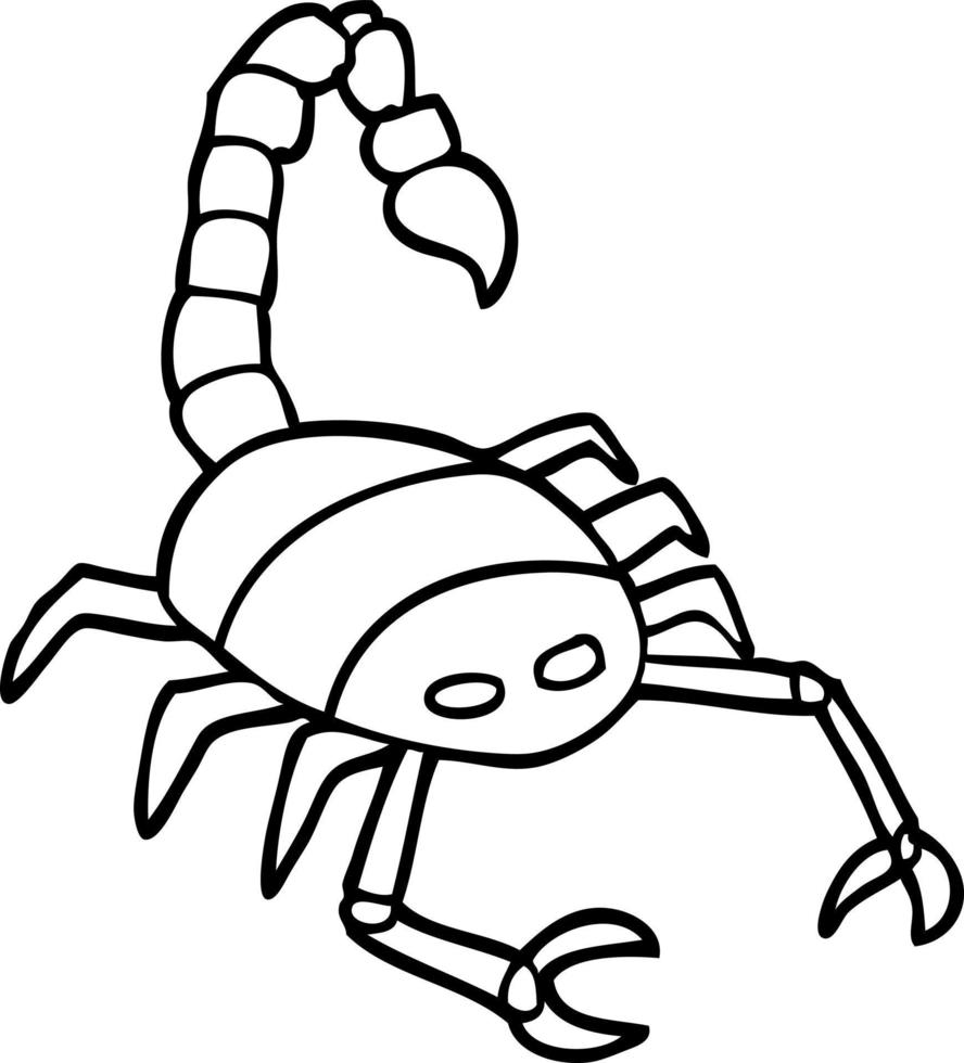 line drawing cartoon of a scorpion vector