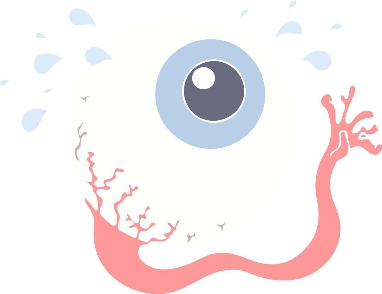 flat color style cartoon eyeball crying vector