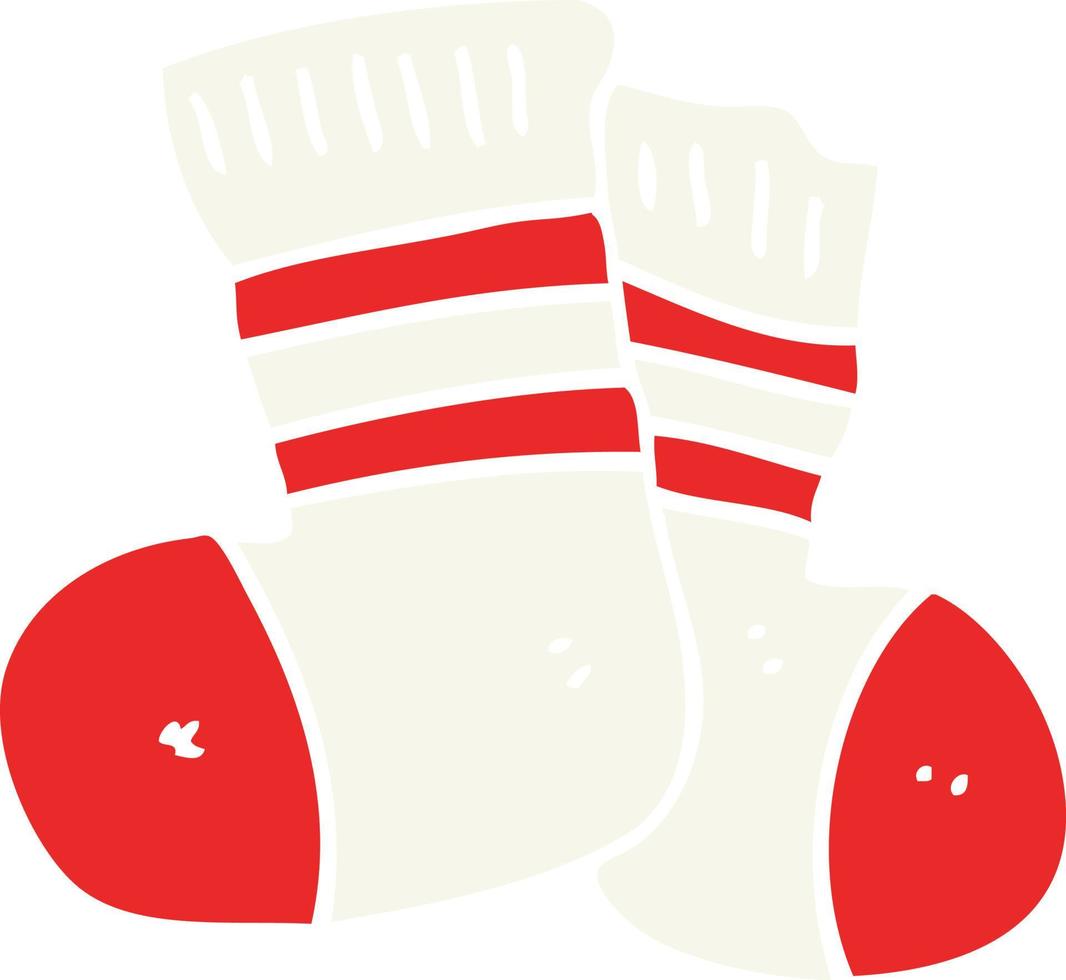 flat color illustration of a cartoon socks vector