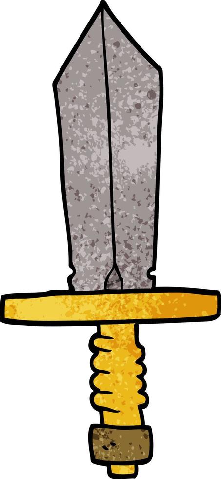 cartoon doodle dagger vector