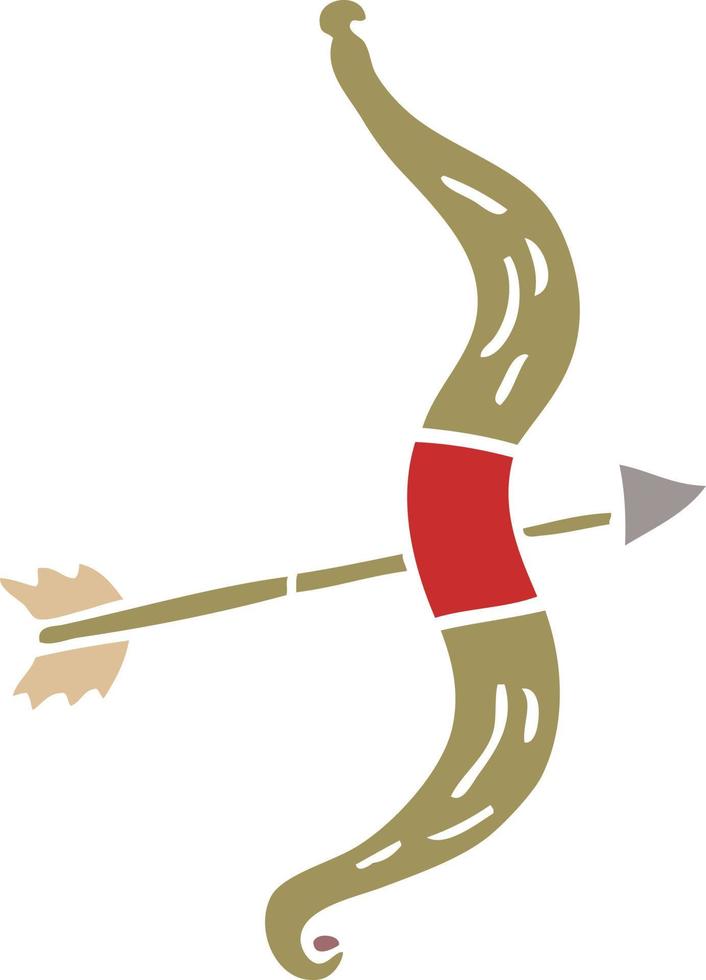 cartoon doodle bow and arrow vector