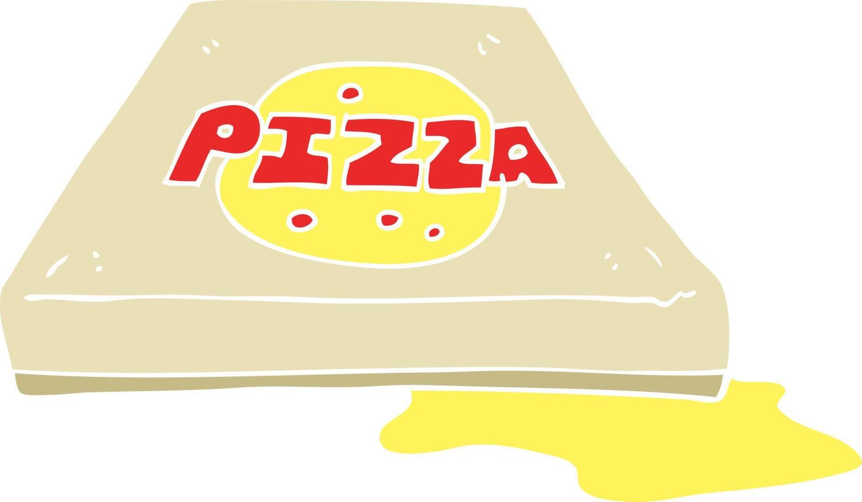 flat color illustration of a cartoon pizza vector