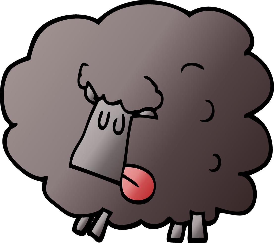 cartoon doodle black sheep vector