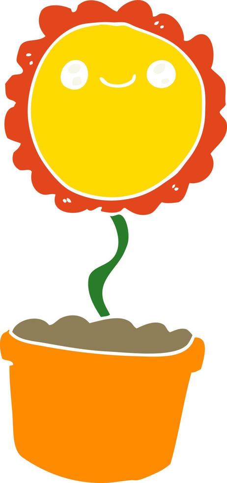 flat color style cartoon flower vector