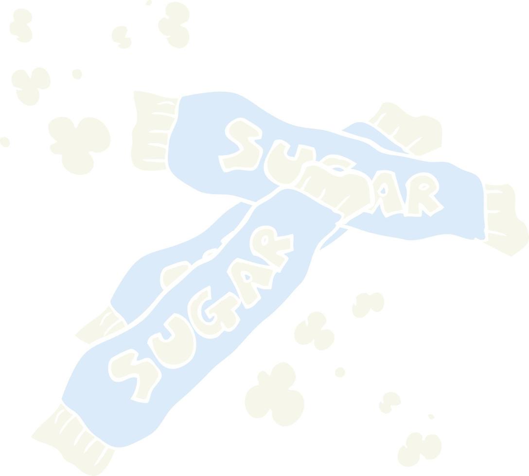 flat color illustration of a cartoon packets of sugar vector