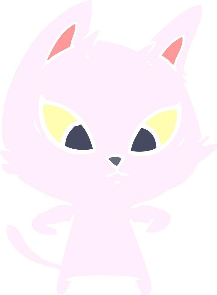 gato de dibujos animados de estilo de color plano confundido vector