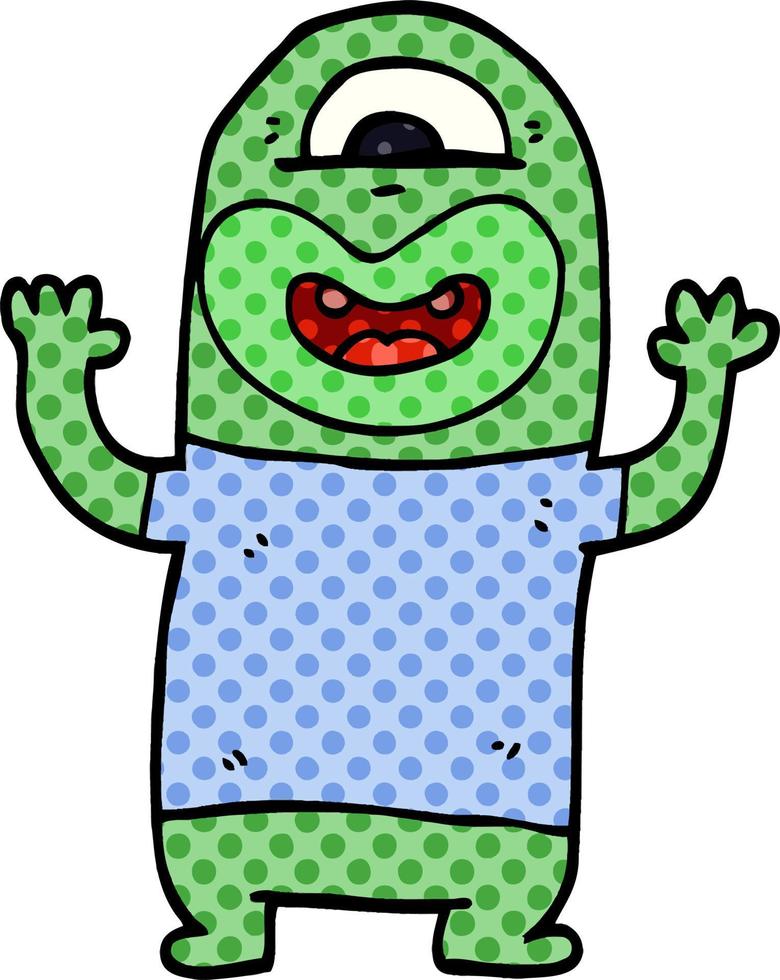 cartoon doodle alien monster vector