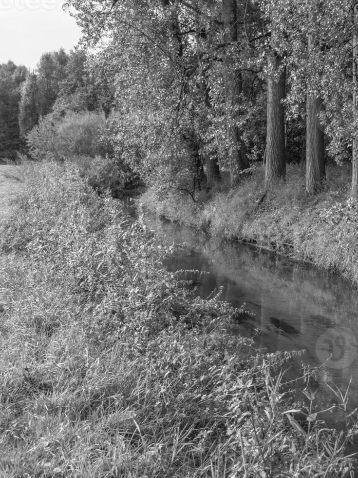 hiking at river in westphalia photo